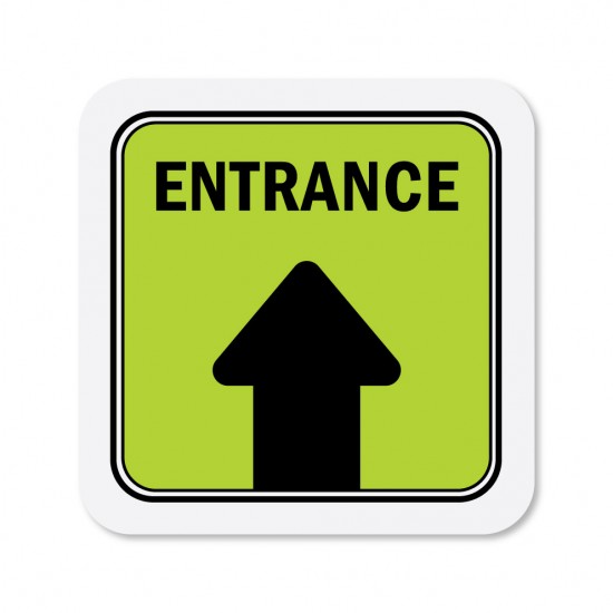 Covid-19 Floor Sticker Entrance Apple Green 26x26cm 3pcs